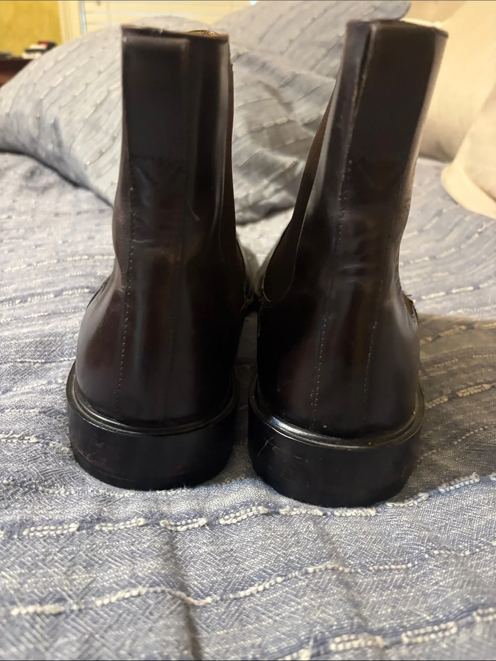 Men's Leather Chukka Boots in Dark Brown - Classic Slip-On